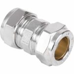 15mm Straight Compression Coupler Chrome Plated