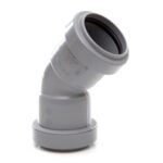 Grey waste pipe bend for drainage and plumbing connections