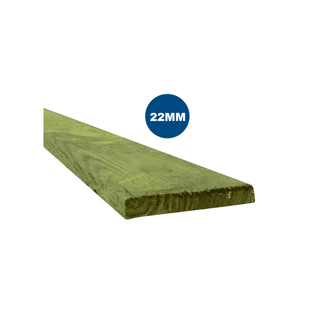 Timber Gravel Boards Green 150 X 22mm 3.0m