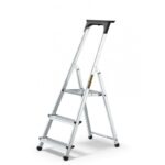 Aluminum 3 Step Household Ladder With Tool Shelf 125 Kg