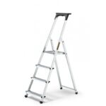 Aluminum 4 Step Household Ladder With Tool Shelf 125 Kg