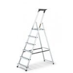 Aluminum 6 Step Household Ladder With Tool Shelf 125 Kg