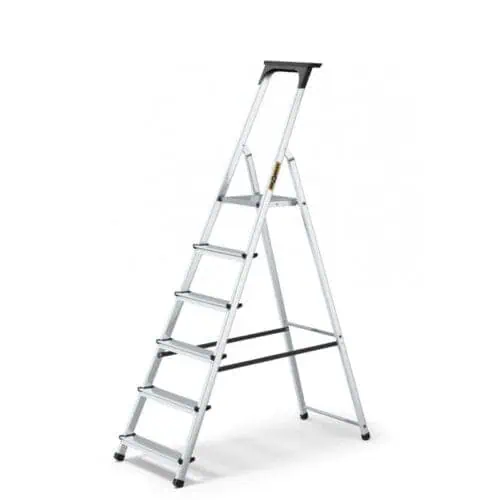 Aluminum 6 Step Household Ladder With Tool Shelf 125 Kg