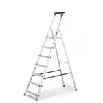 Aluminum 7 Step Household Ladder With Tool Shelf 125 Kg