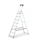 Aluminum 8 Step Household Ladder With Tool Shelf 125 Kg