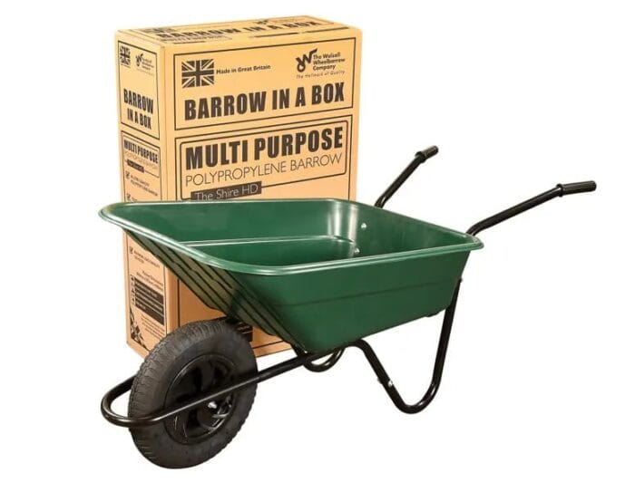 Barrow in a Box Green Wheelbarrow | Easy Assembly Garden Barrow