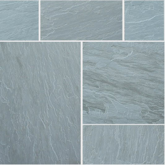 Natural Stone Calibrated Patio Kit Natural Grey Indian Sandstone