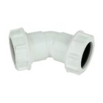 White Waste Compression 45 Bend