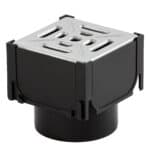 Hexdrain corner channel with galvanised grate for drainage system connections