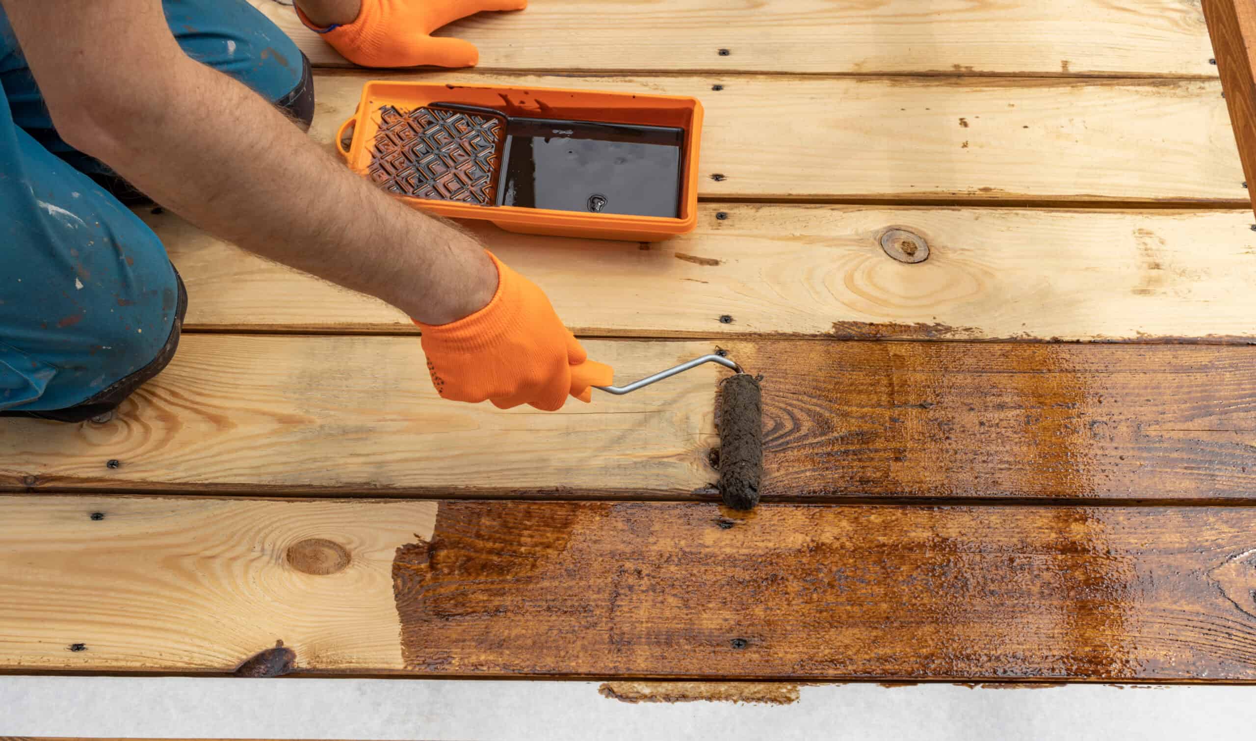 how to stain timber decking scaled
